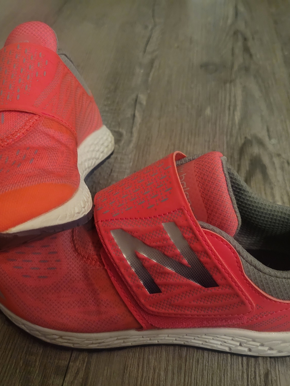 New Balance Coral-Red Kids Slip-On Sneakers